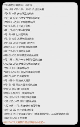 世乒赛赛程表(世乒赛赛程表2024)