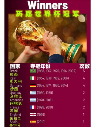 世界杯历届冠军球队(世界杯历届冠军球队进球数)