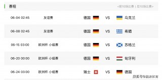 欧洲杯德国队赛程(欧洲杯德国队比赛结果)